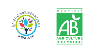 Logos Bayer et certifié Agriculture Biologique.