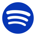 Logo Spotify bleu avec ondes blanches